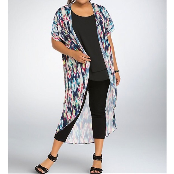 torrid Tops - Torrid chiffon duster multicolor ikat size 2/3